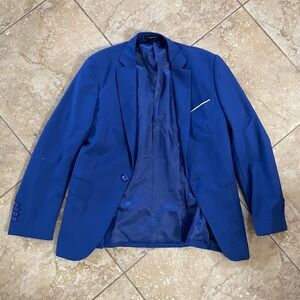Mage Male Mens Royal Blue Slim Fit One Button Blazer Suit Jacket Size S Small